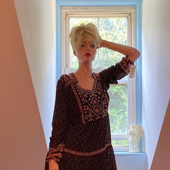 BEADED BOHO PEASANT DRESS Style & Co NWT - Picture 4 of 9